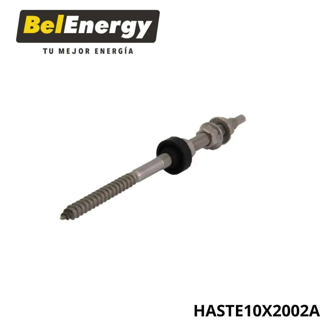 TORNILLO PARA ANCLAJE SOLAR CON TUERCA Y ARANDELA 10MM X 200MM