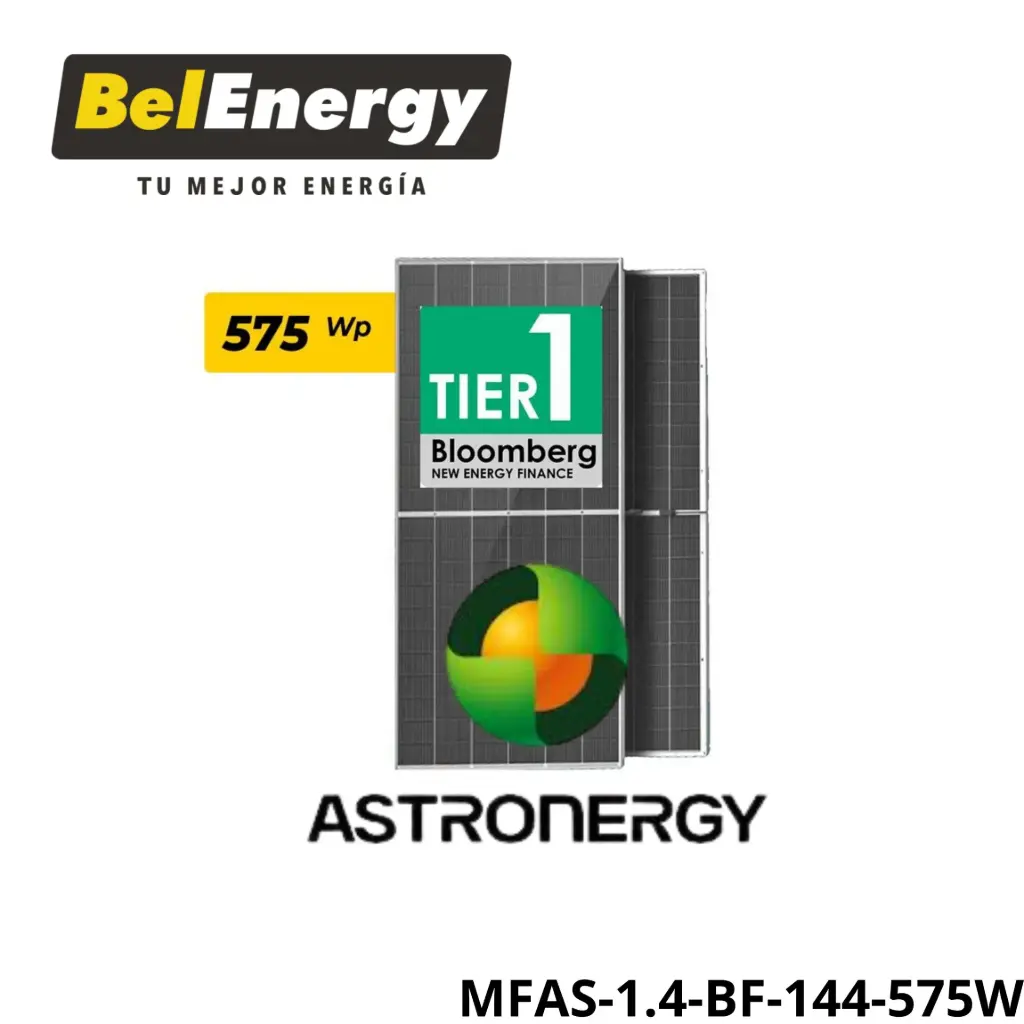 MODULO BIFACIAL 144 CELDAS. CABLE TIPO N 575W 1,4M ASTRONERGY