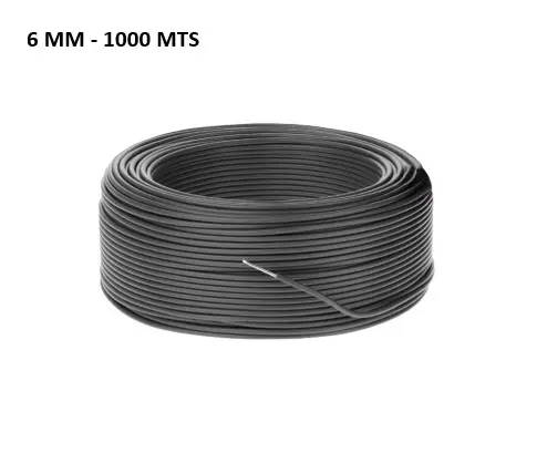 Cable Negro 6 MM rollos 1000 mts