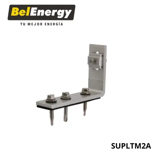 [SUPLTM2A] FIJACIÓN PARA TECHO EN CHAPA EN "L" CON 3 TORNILLOS  AUTO PERFURANTES Y FIJACION AL RIEL - KIT CON 2 PIEZAS
